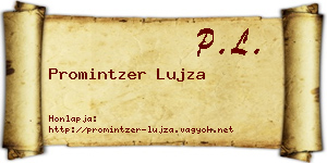 Promintzer Lujza névjegykártya